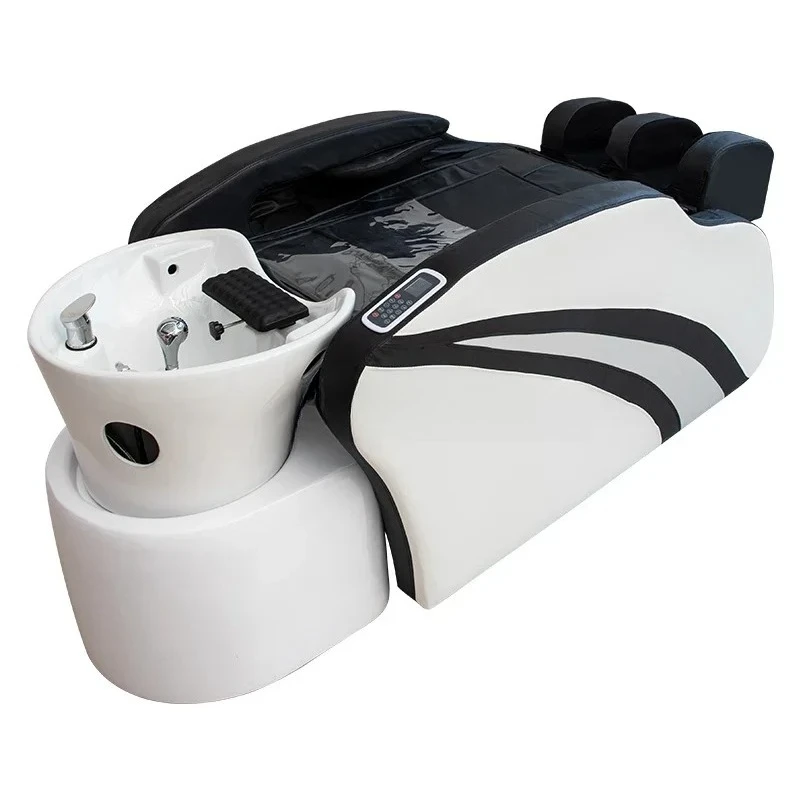 

Electric Massage Shampoo Bed Barber Shop Lying Completely Ceramic Basin Flushing Bed