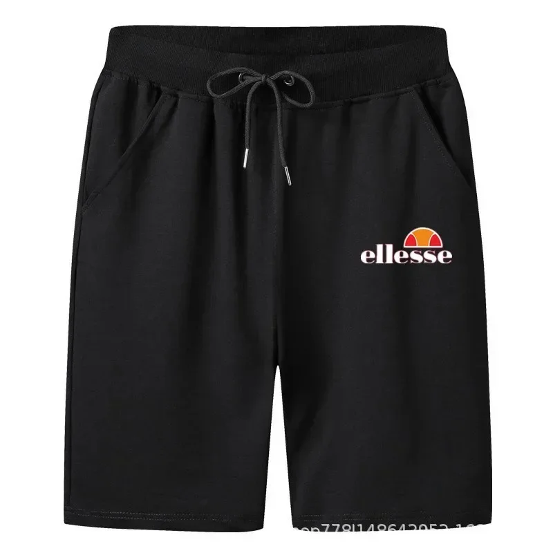 Men's casual shorts, elastic waistband informal capris, home sports street clothing, outdoor beach, summer