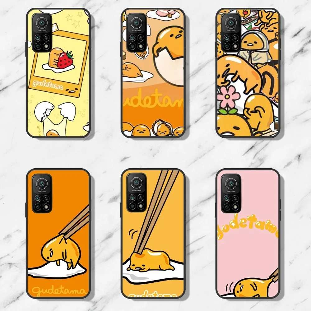 MINISO G-Gudetama Phone Case FOR Samsung Galaxy A10 A11 A12 A20 A32 A50 A53 A70 A73 A80 Black Shell