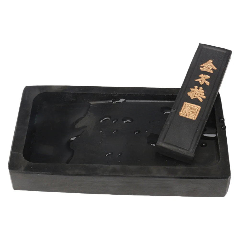 1 set 1 Set Chinese Inkslab For Calligraphy Painting Grinding With Ink Stick Compact Reusable Easy Clean Art Craft Tool
