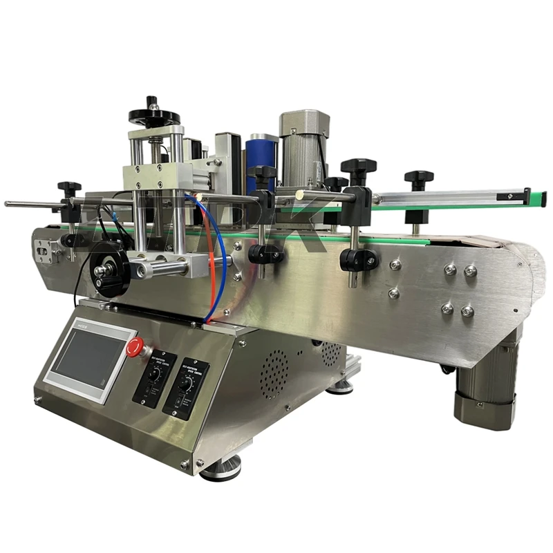 

Mini Automatic Water Bottle Labeler | Adhesive Sticker High Speed Round Bottle Positioning Labeling Equipment
