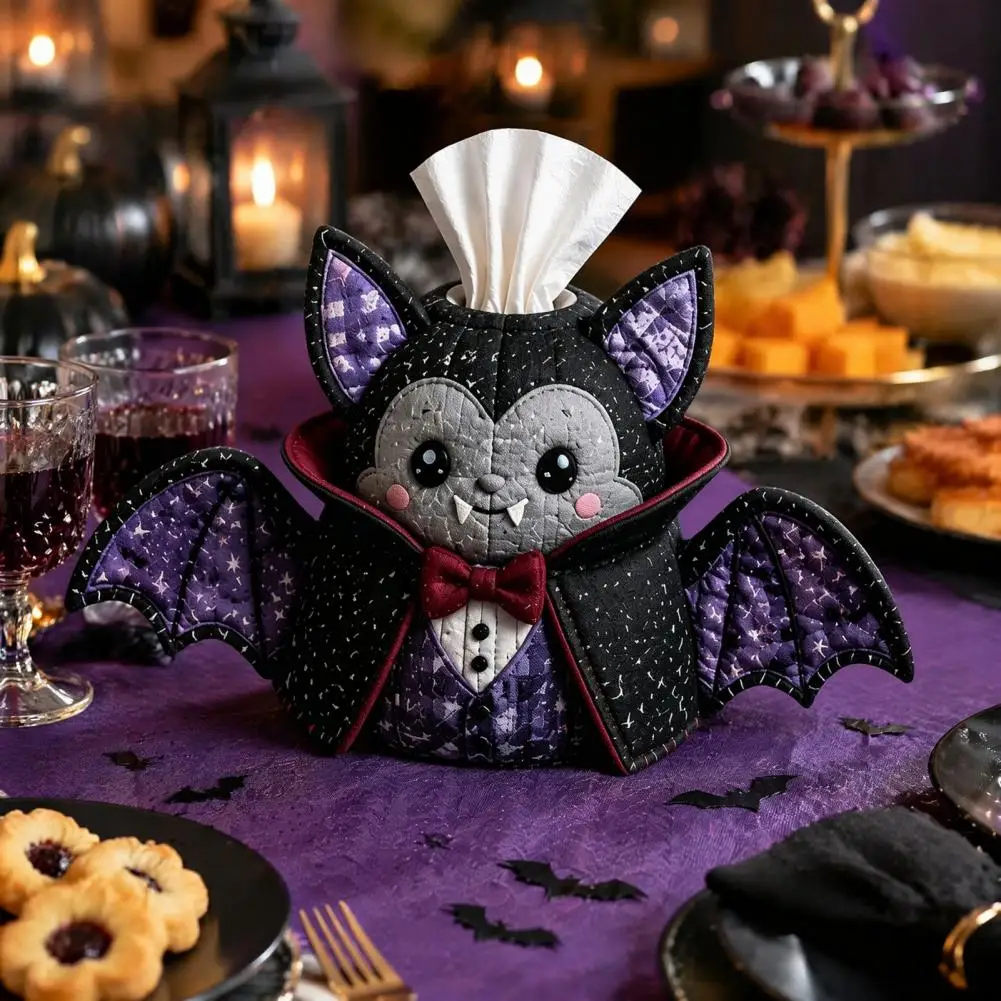 Halloween Sewing Kit for Adults Halloween Patchwork Fabric Craft Set Diy Quilted Tissue Box Sewing Kit Handicraft Cover for Home