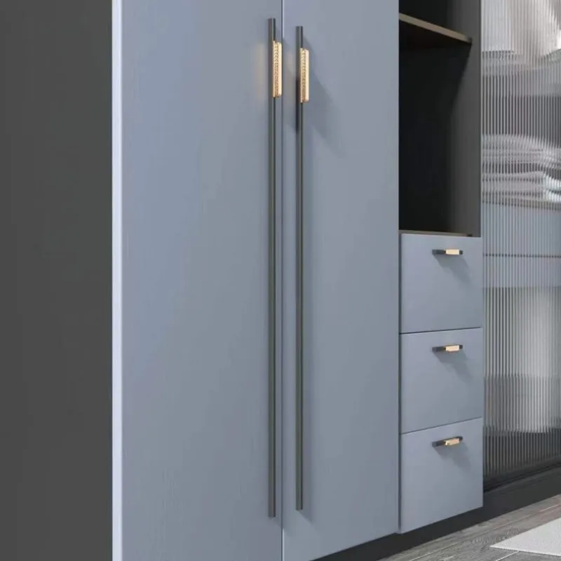 Modern Minimalist Long Cabinet Pull Handle Matte Black Gold For Wardrobe Drawer Wine Cabinet Furniture Hardware