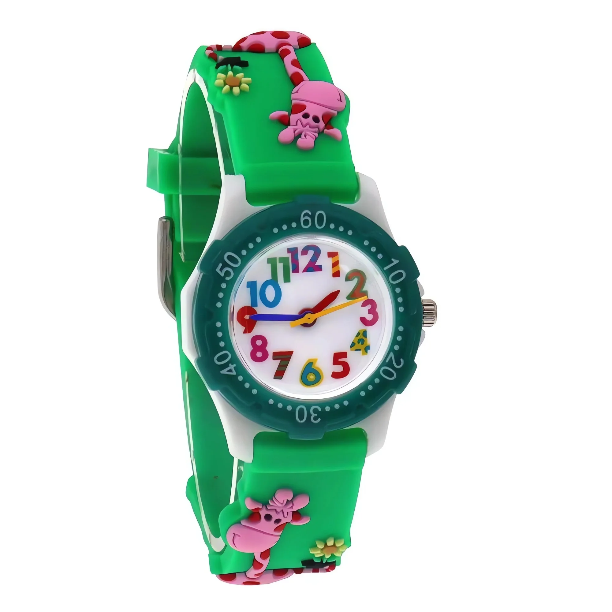 Kids Cartoon Wrist Watch Silicone Strap Colorful Mini Giraffe Design Wristwatch