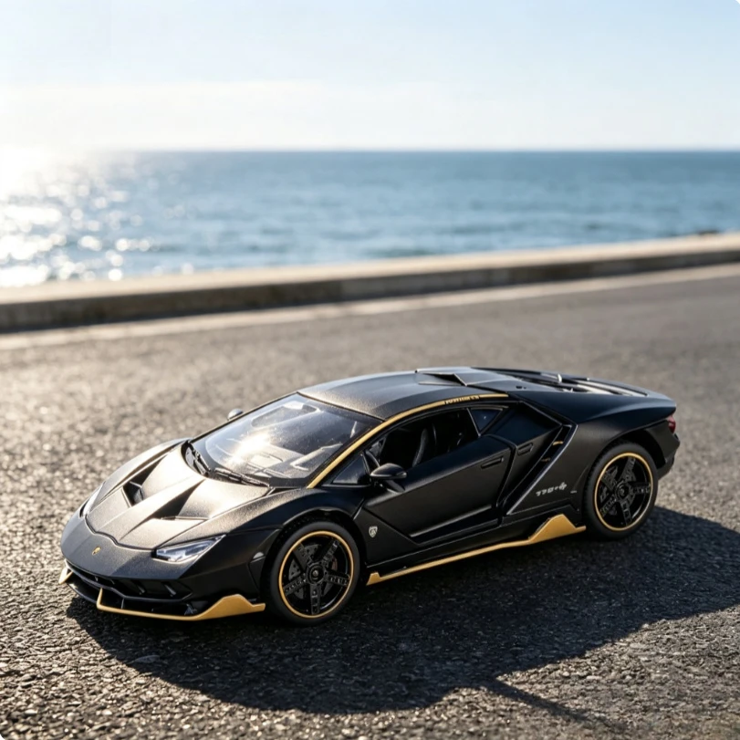 Модель суперкара LP770 в масштабе 1:32, литая под давлением, с функцией отката назад, открывающимися дверями, игрушечная модель автомобиля.