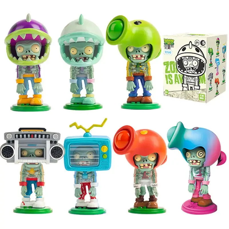 Plants Vs Zombies Building Blocks Brinquedo, Blind Box Variedade, Série Party, 7 Estilos, Coleção Action Figures, Brinquedos para Meninos