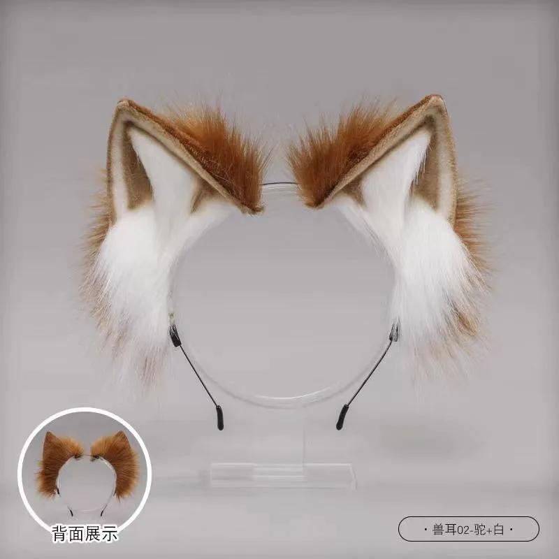 Kawaii Cat Orelhas Headwear para Meninas, Fox Ear Headband, Acessórios para Cabelo, Cosplay Hair Hoop, Festa de Halloween, Role Play, Costume Props