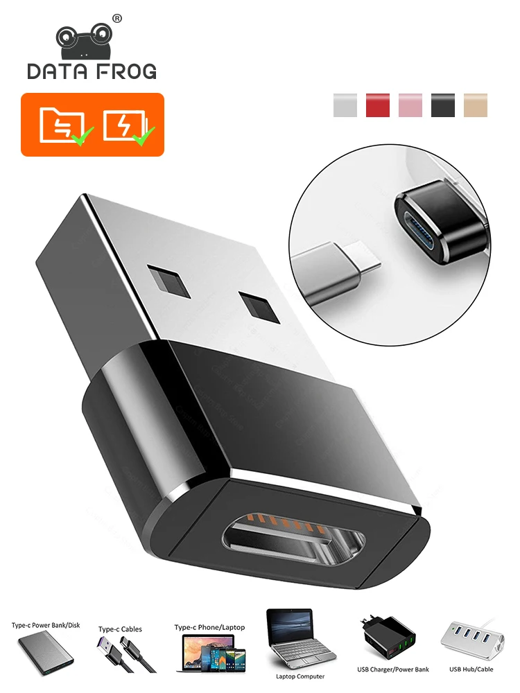 

DATA FROG USB To Type C Adapter OTG Type C Male To USB Female Converter For Macbook Computer Desktop Laptop