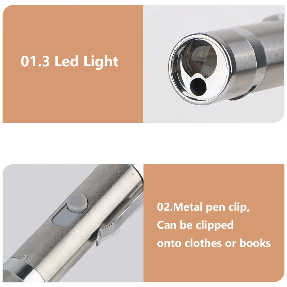 Mini Laser Pointer Pen Red Light + White Torch Light + UV Flashlight USB Rechargeable Laser Cat Teaser Stick 3-in-1