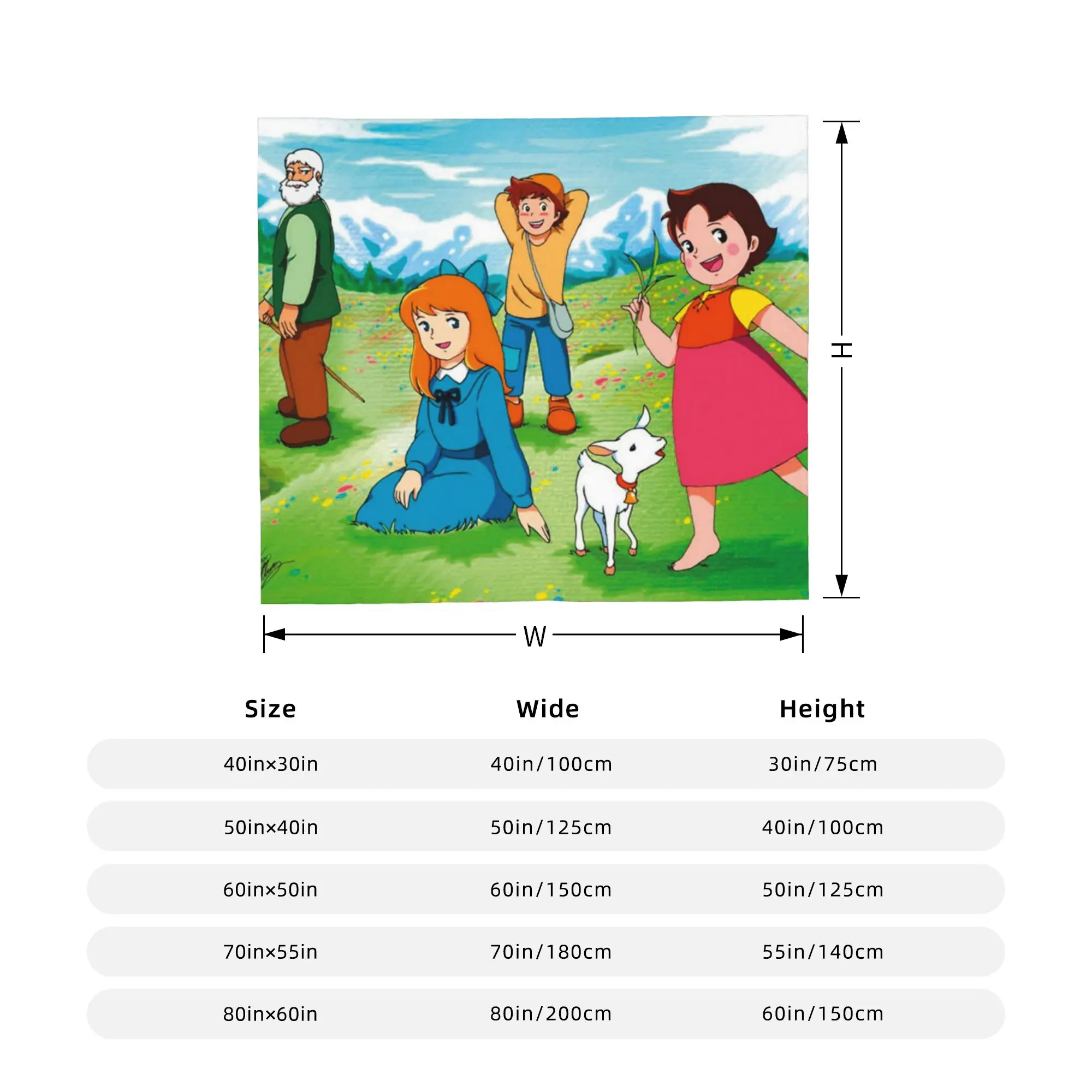 هايدي فتاة جبال الألب المرجان الصوف رمي بطانية الكرتون أنيمي للفراش بطانية محبوكة السفر خفيفة الوزن متعددة الوظائف #6
