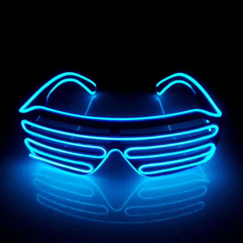 1pc Flashing Shutter Neon Rave Glasses Light Up Happy Bar Night  LED Sunglasses Men Women Boys Girls Decor Eyewear