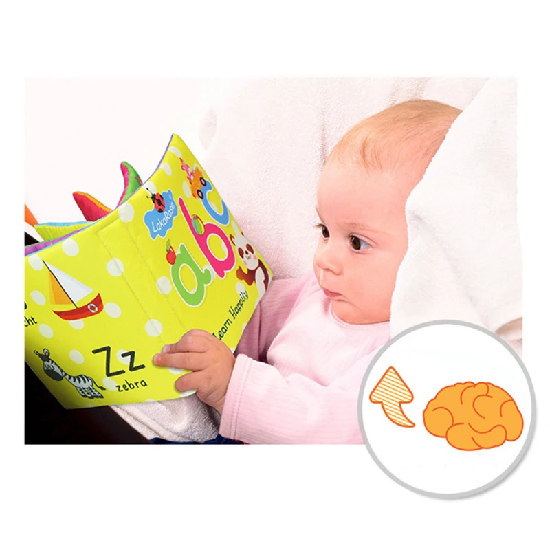 Baby Cloth Book Newborn Infant English Books Early Education Quiet Book 0 -12 Month Enlightenment Educational Toys Learning