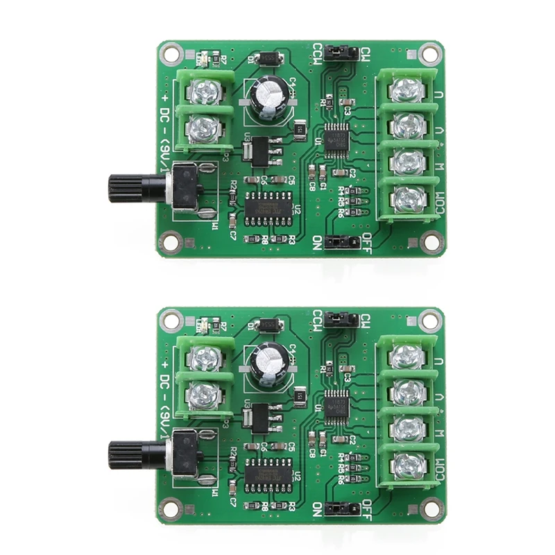 2X 5V-12V DC Brushless Motor Driver Board Controller For 3/4 Wires Hard Drive Motor