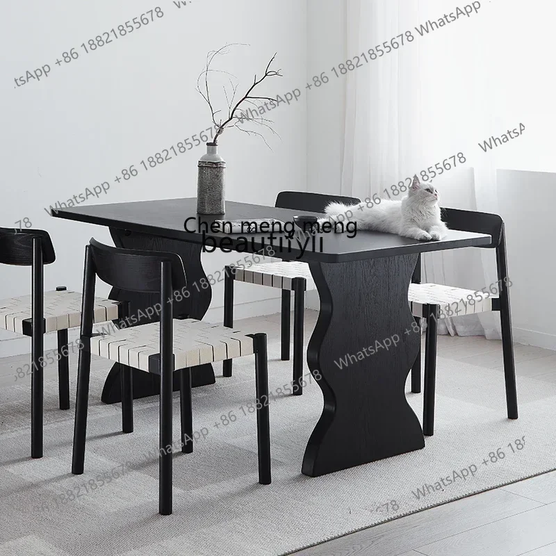 A182 1A Dining Table Household Restaurant Dining Table Small Apartment Rectangular Solid Wood Dining Table and Chair