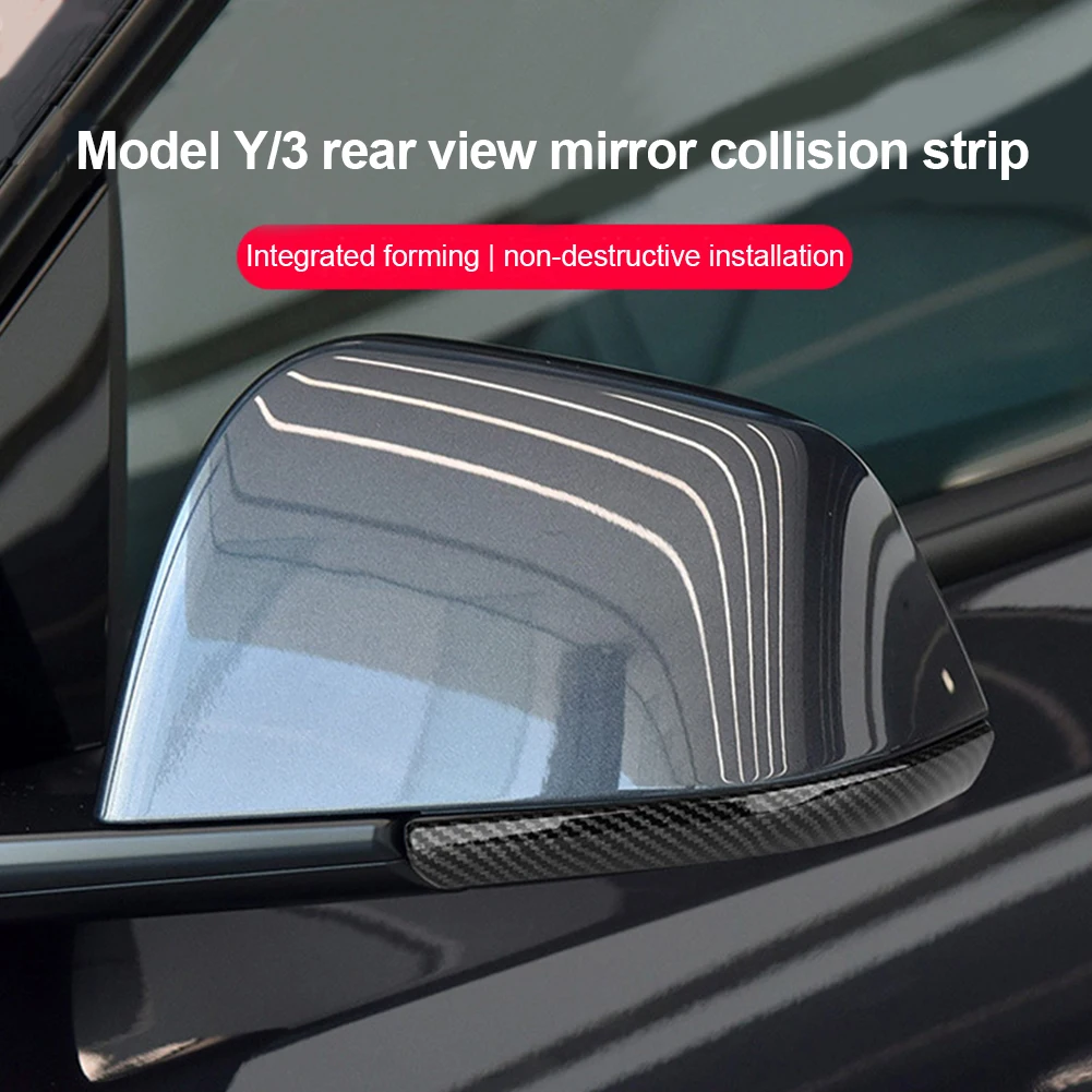 2Pcs Car Door Rearview Mirror Protector Guard Edge Protection Buffer Trim Strip Car Scratch Bar for Tesla Model 3 Highland Y