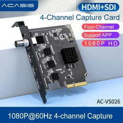 ACASIS 4 Channel SDI/HDMI-compatible  Video Capture Card 1080P 60Hz Broadcast PCI Express HD Card OBS Vmix Wirecast Streaming