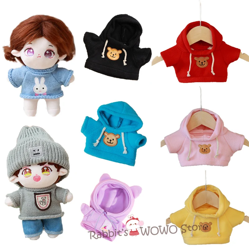 1 PC Hoodie Sweater Clothes for 20cm Idol Dolls Cartoon Outfit Accessories Suit for Super Star Cotton Doll Collection Toys