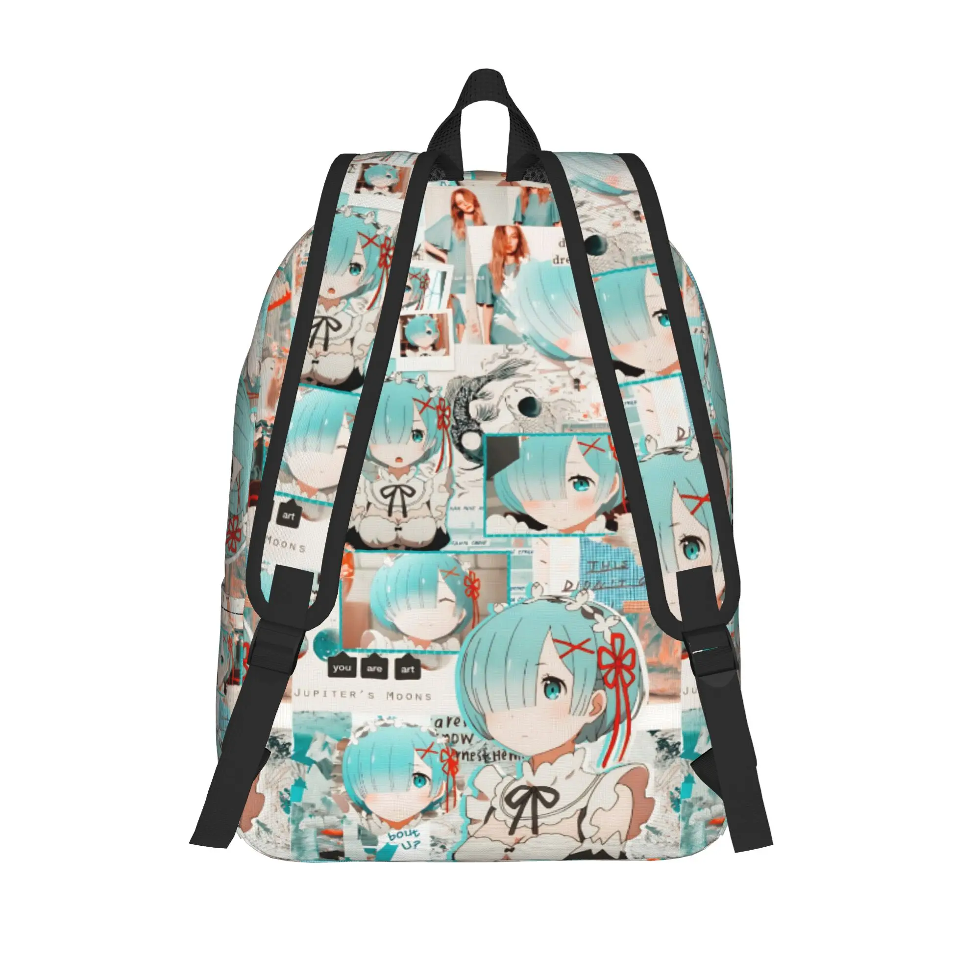 Fashion Re ZERO Anime Rem Backpack  Mochilas Solid For Work Sturdy Shoulder Rucksack