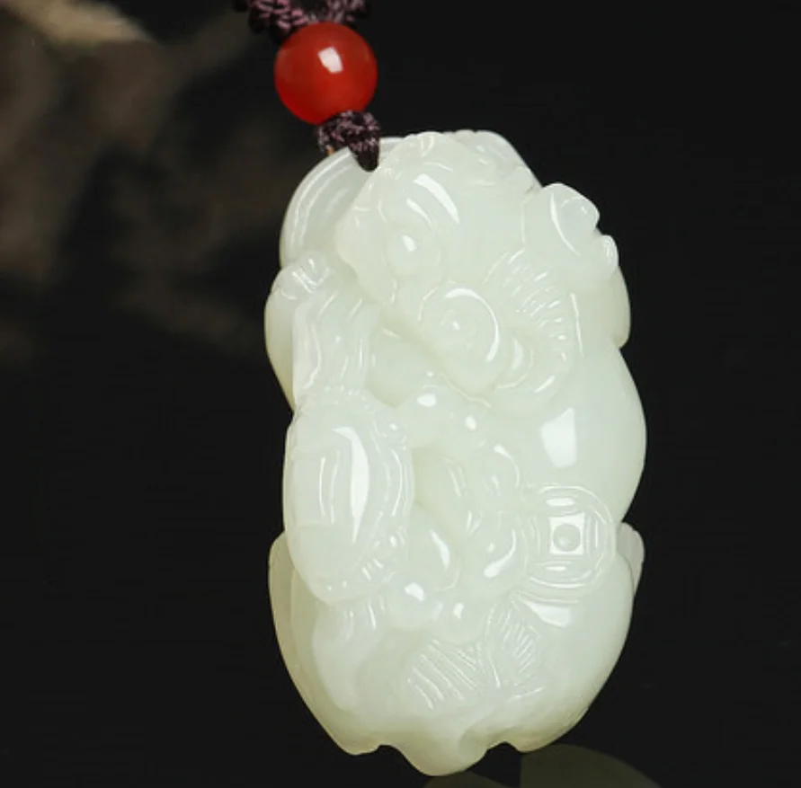 

Изысканные ювелирные изделия, натуральный нефрит Hetian, нефрит, белый нефрит, тиран Pixiu, нефритовый кулон для мужчин