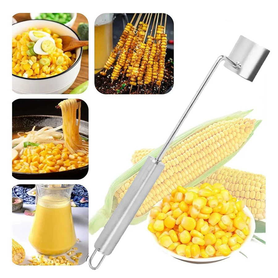 أداة تقشير الذرة اليدوية المصنوعة من الفولاذ المقاوم للصدأ، أداة فصل الذرة والدراسة، آلة تقطيع الخضروات.