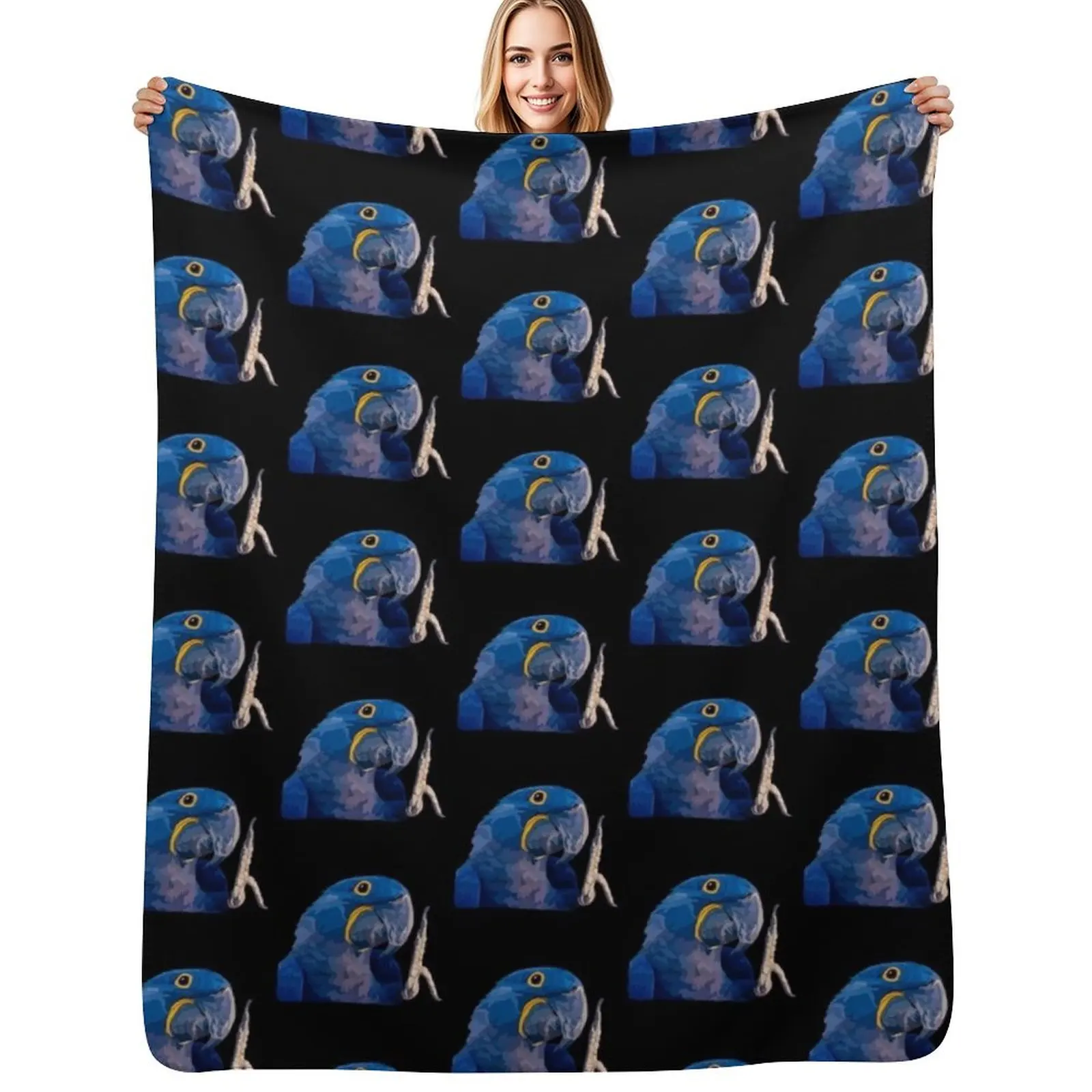 

H is for Hyacinth Macaw Throw Blanket Luxurious Soft Blanket Holiday Gift for Family
