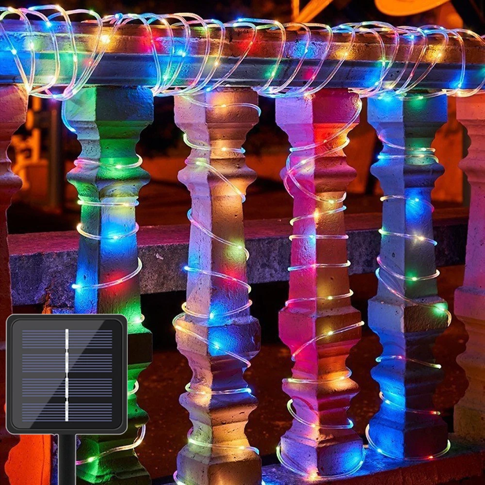 

LED Solar String Lights Garden Waterproof Tube Rope Lamp Christmas Garland Fairy Lights For Outdoor Holiday Decoration Lighting