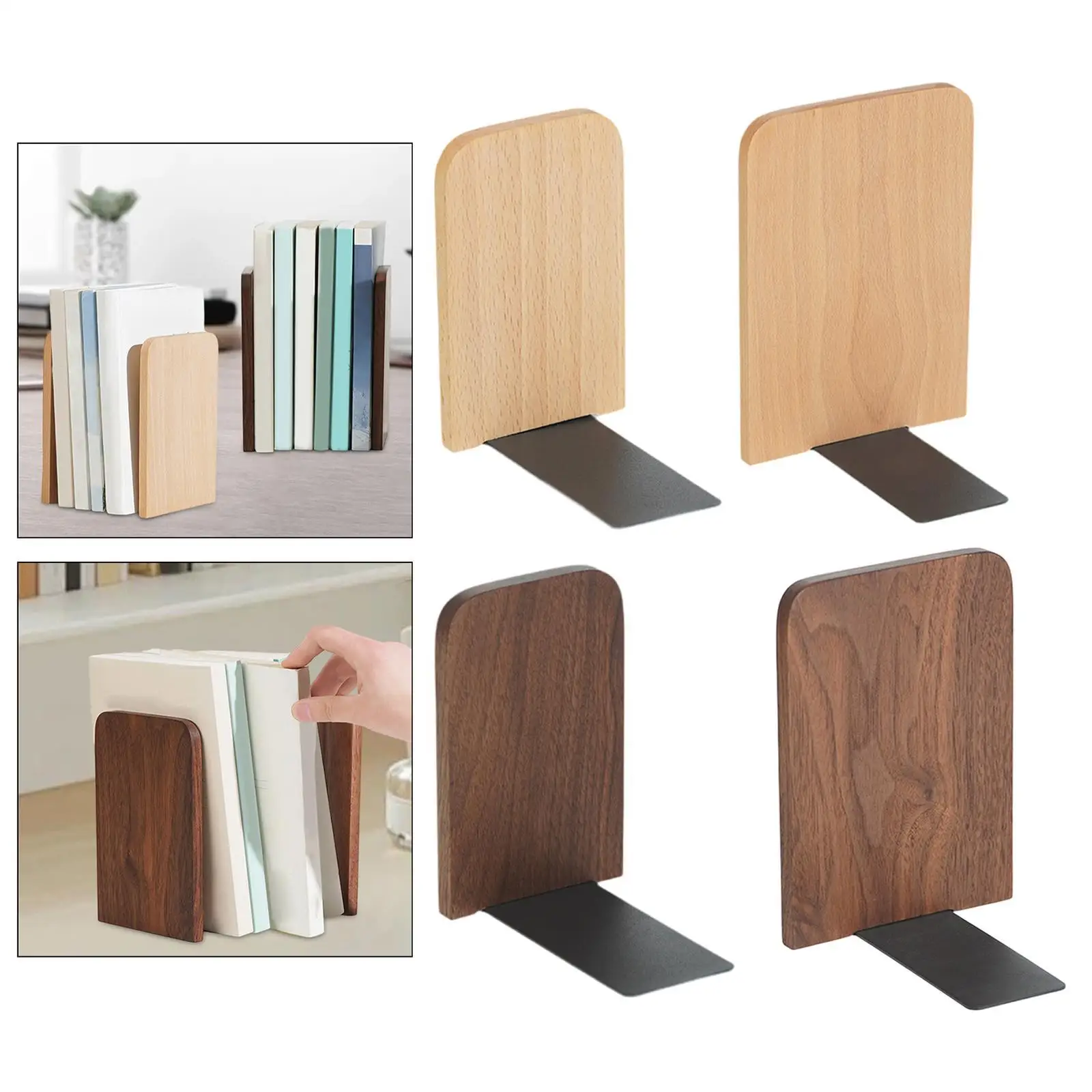 خشبية كتاب نهاية كتاب سدادة بسيطة مكتب كتاب حامل متعدد الوظائف للأقراص المضغوطة/مجلات للأرفف سطح المكتب خزانة الكتب