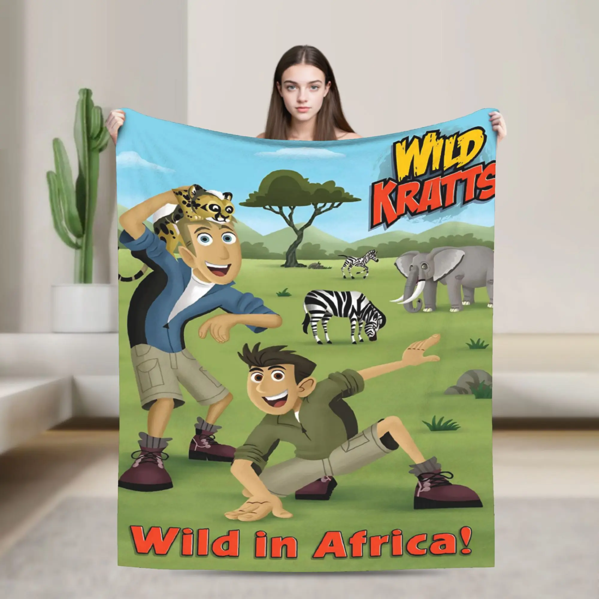 Wild Kratts Cartoon Blanket Cozy Soft  Throw Blankets for Sofa 50x60 Inch Multi-size Rug Piece
