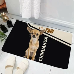 Please Remember Chihuahua Dog Doormat Decor Print Pet Dog Carpet Flannel Non-Slip Absorption Doormat for Bedroom Kitchen