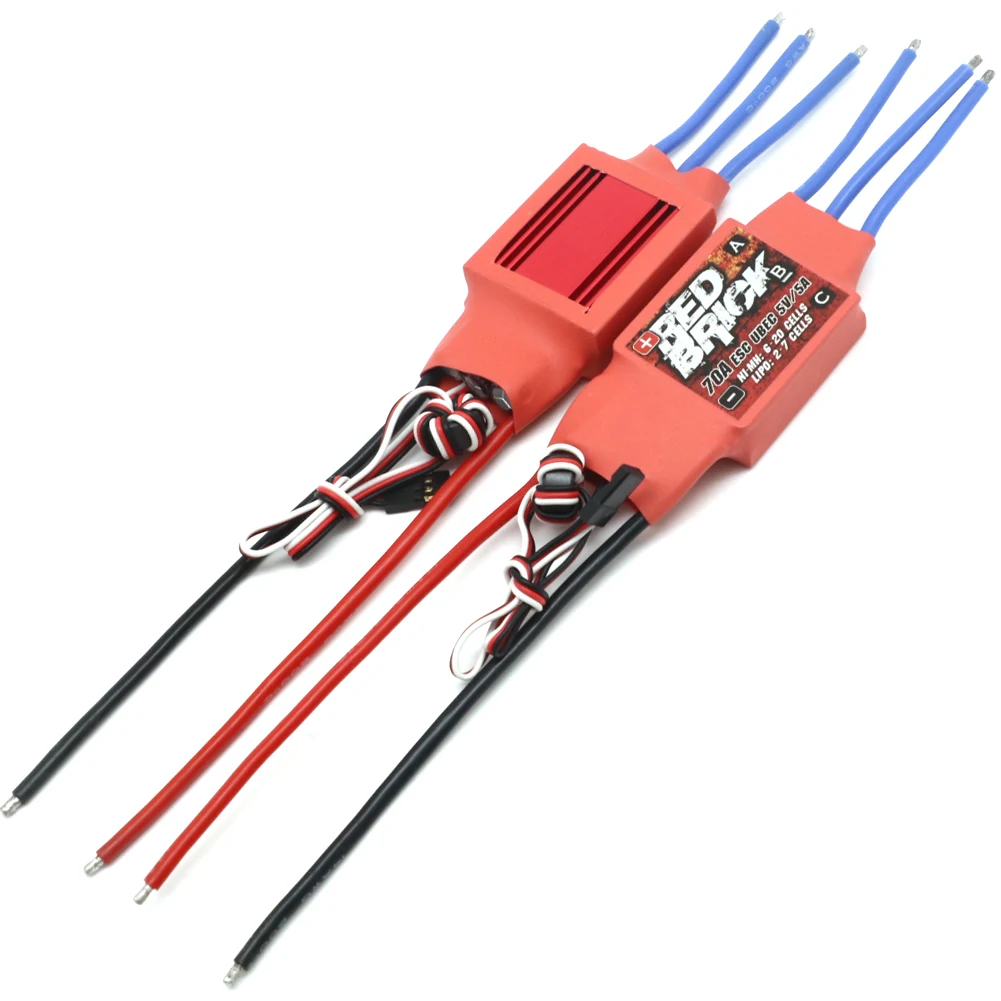 Czerwona cegła 50A 70A 80A 100A 125A 200A bezszczotkowy ESC elektroniczny regulator prędkości 5V/3A 5V/5A BEC dla multicoptera FPV