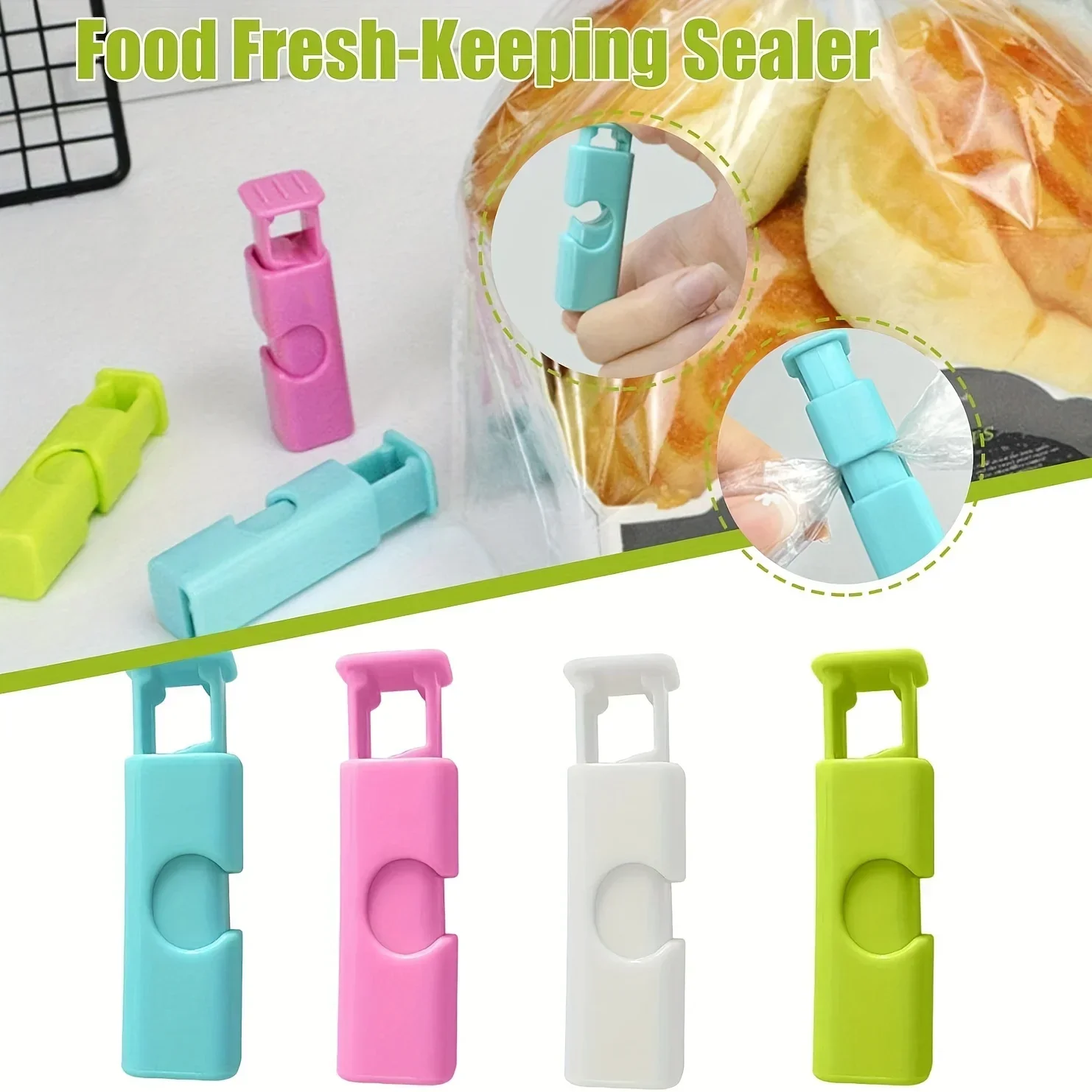 Clips de scellage des aliments, 10 pièces, sac de rangement du pain réutilisable, Clip pour sacs d'emballage de collation, pince à ressort, Gadgets de cuisine, pinces de scellage