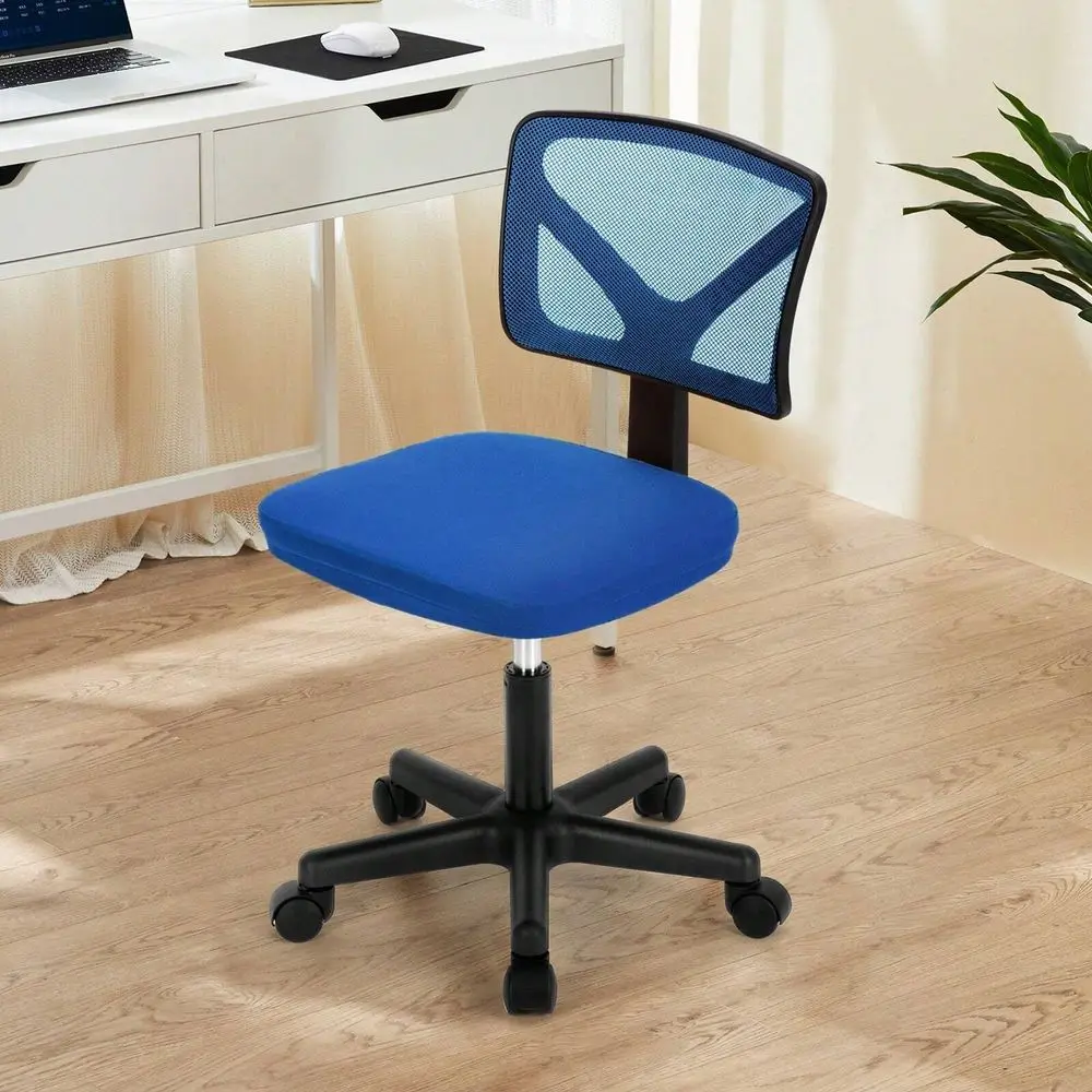 OLIXIS Armless Home Office Computer Desk Chair, No Armrest Mesh Small Mid Back Executive Task Chair Height Adjustable With Lumba
