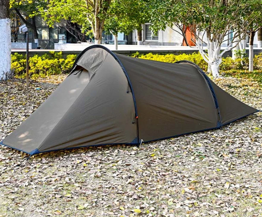 

Double Layer Hiking Waterproof Tunnel Tent 2 Persons Portable Outdoor Camping 4 Seasons Family Tent