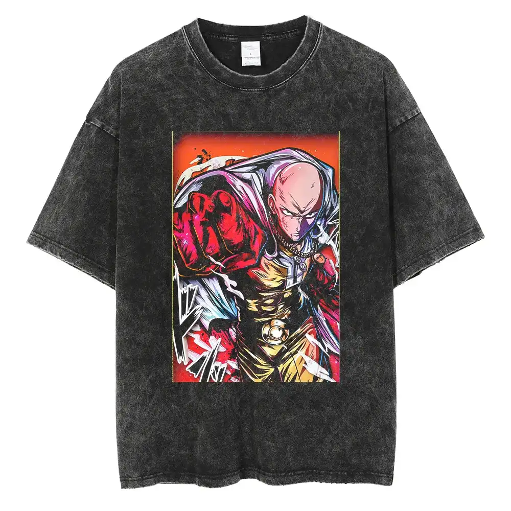 

One Punch Man Hero Association Vintage T Shirt Designer Illustration Pattern Street Harajuku Summer 2026 New