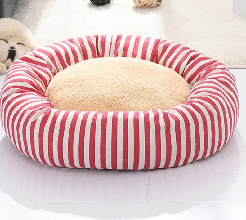 

2023 Top selling customized Bottom pad removable modern warm winter linen soft pet bed