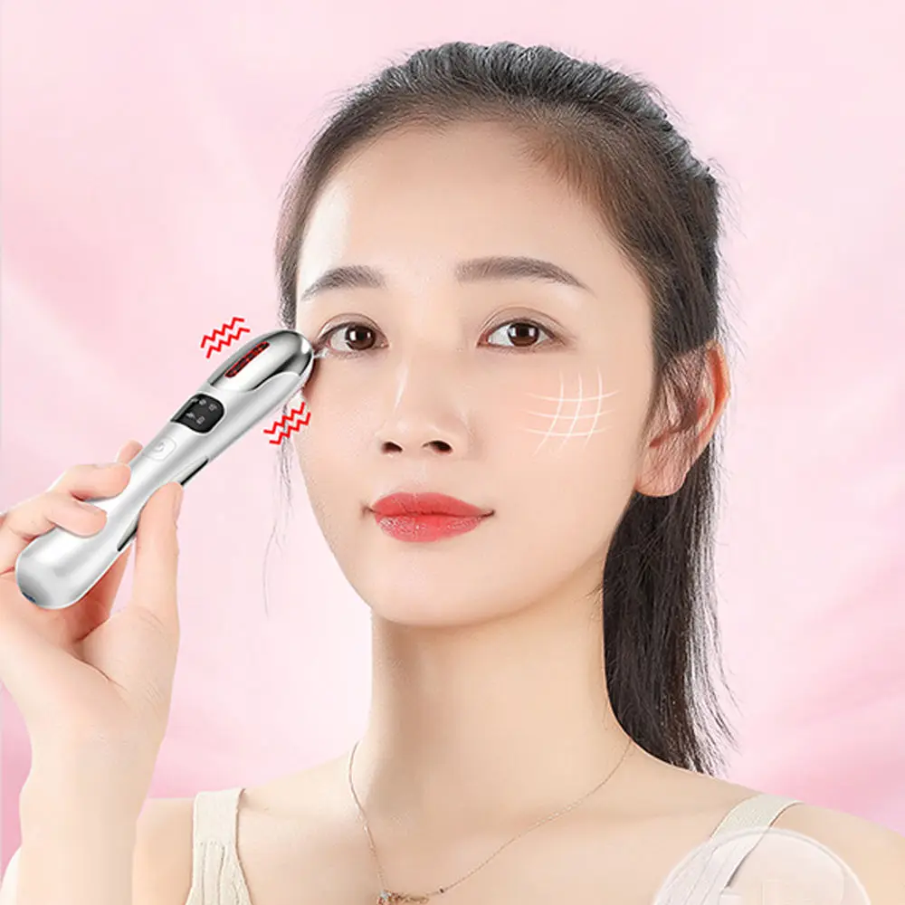 Elektrische vibratie verwarmde oogmassager Ogen rimpelmassagepen