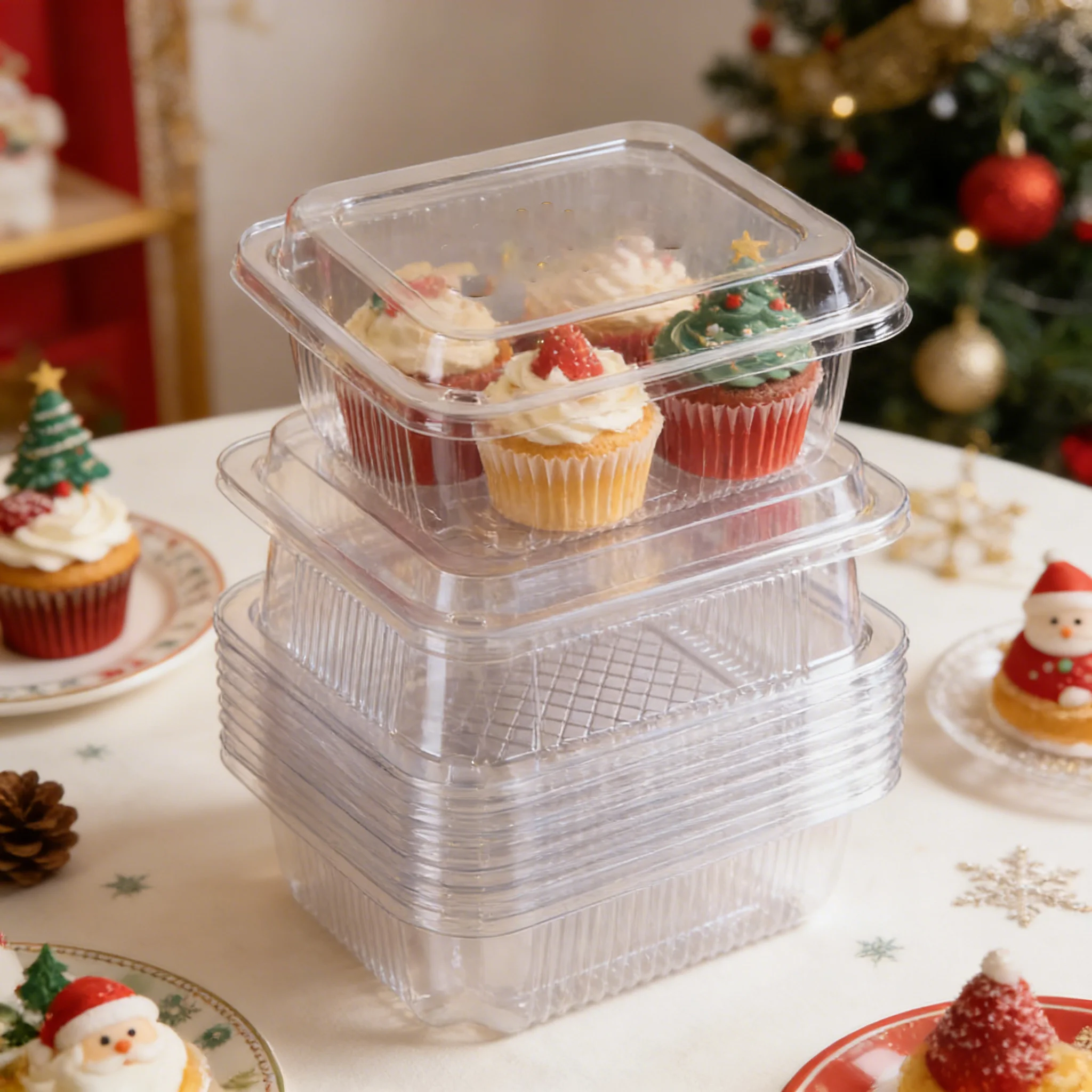 

Bulk Pack Cake Boxes 50 Pcs, Cost Effective for Restaurants. 25x19x10cm, Sturdy & Clean