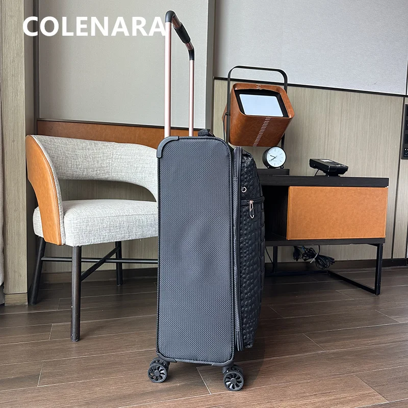 

COLENARA High-quality Suitcase PU Men's Business Boarding Box 20"24"28-inch Large-capacity Trolley Case Ultra-light Luggage