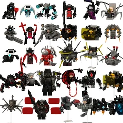 New KDL DJ Upgrade War-Damaged Skibidi Toilet Man Figures Anime Block Toys TvMan Titan Bricks Model Toy For Kid Birthday Gift