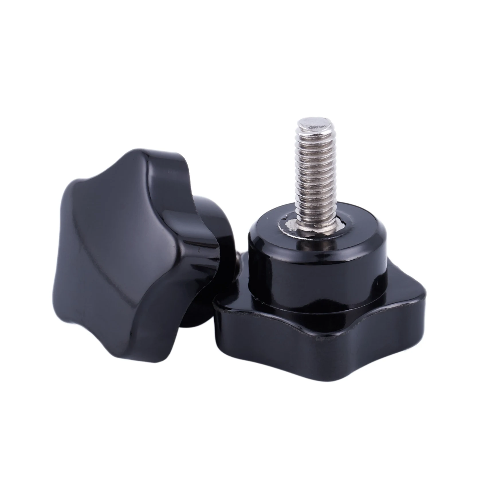 A96I-M6 X 15mm おねじ スターヘッド ロッキングスクリュー ハンドル ブラック 4本