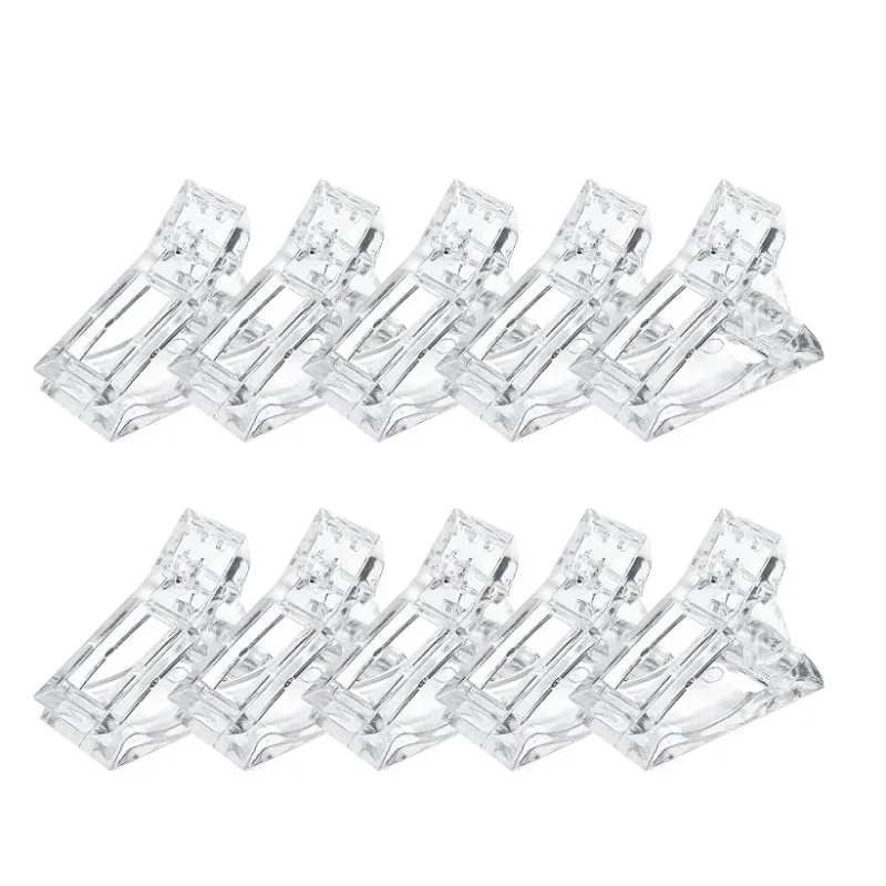 Nail Extension LED Builder 10Pcs Poly Gel Finger Clamps Manicure Nail Art Tool Nail Tips Clip Crystal crystal mold retainer new