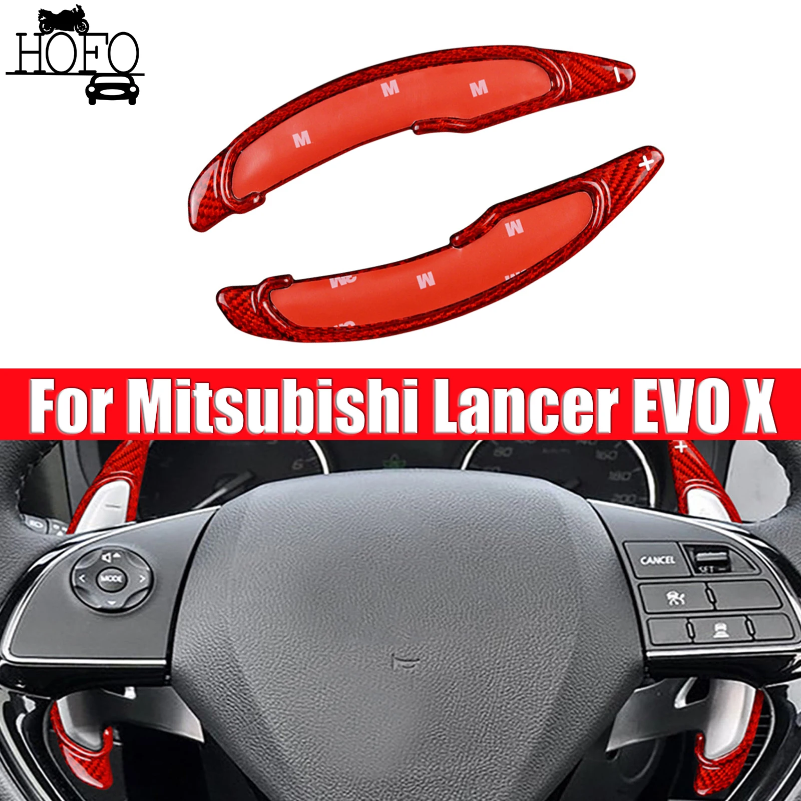 

For Mitsubishi Lancer EVO X Steering Wheel Shift Paddle Shifter Extension Trim For Mitsubishi Outlander