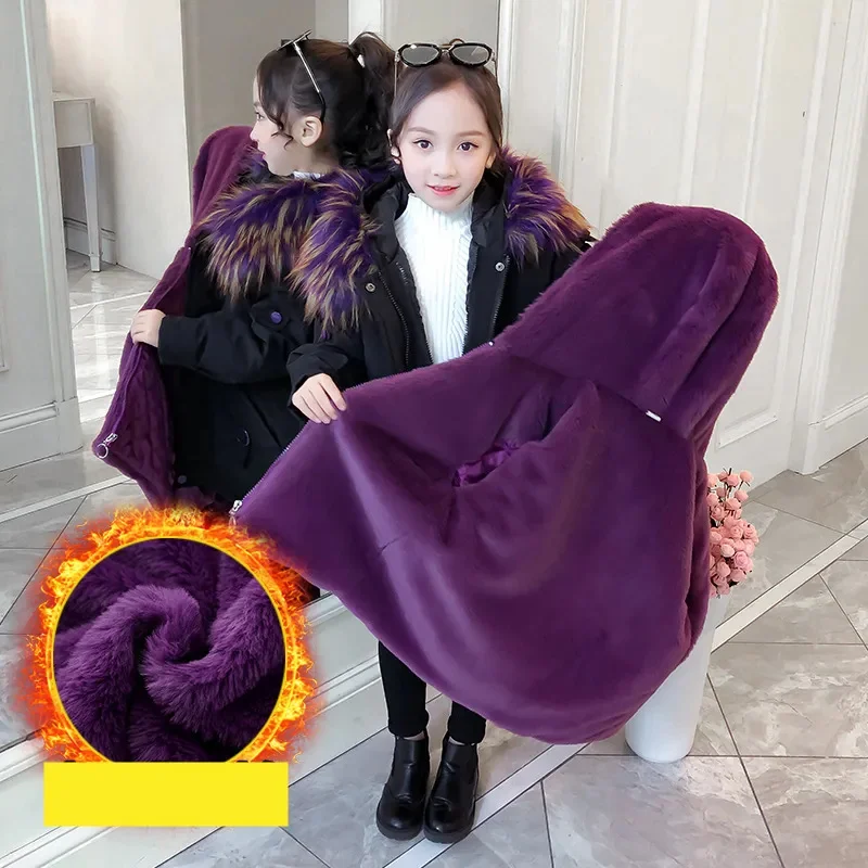 

Kid Winter Coat 2024 New Children Parka Warm Girl Clothes Boy Jacket Clothing Two-piece Teenager Thickening Outerwear -30degree