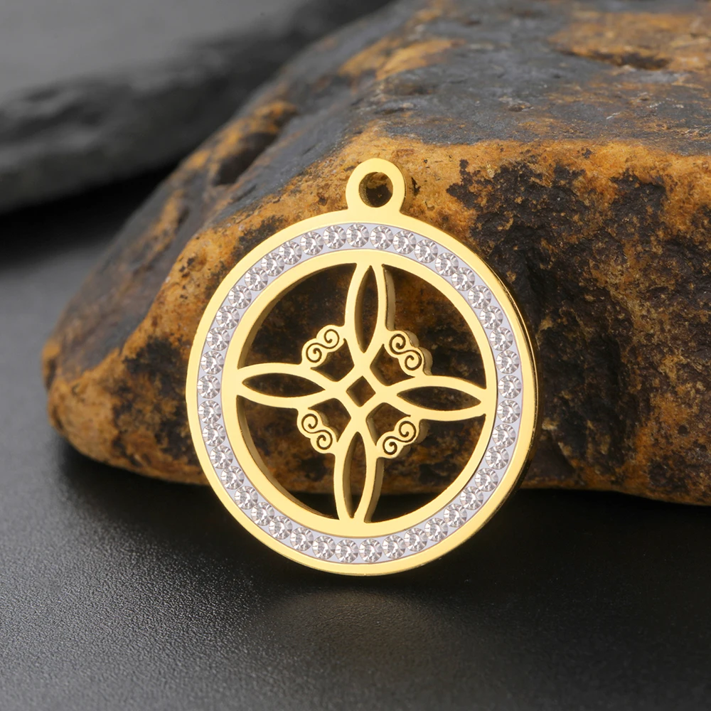 Dawapara Edelstahl Hexenknoten Charms für Halskette Ohrringe Trinity Knot Religiöse Symbole Anhänger DIY Schmuckherstellung – Detail 32