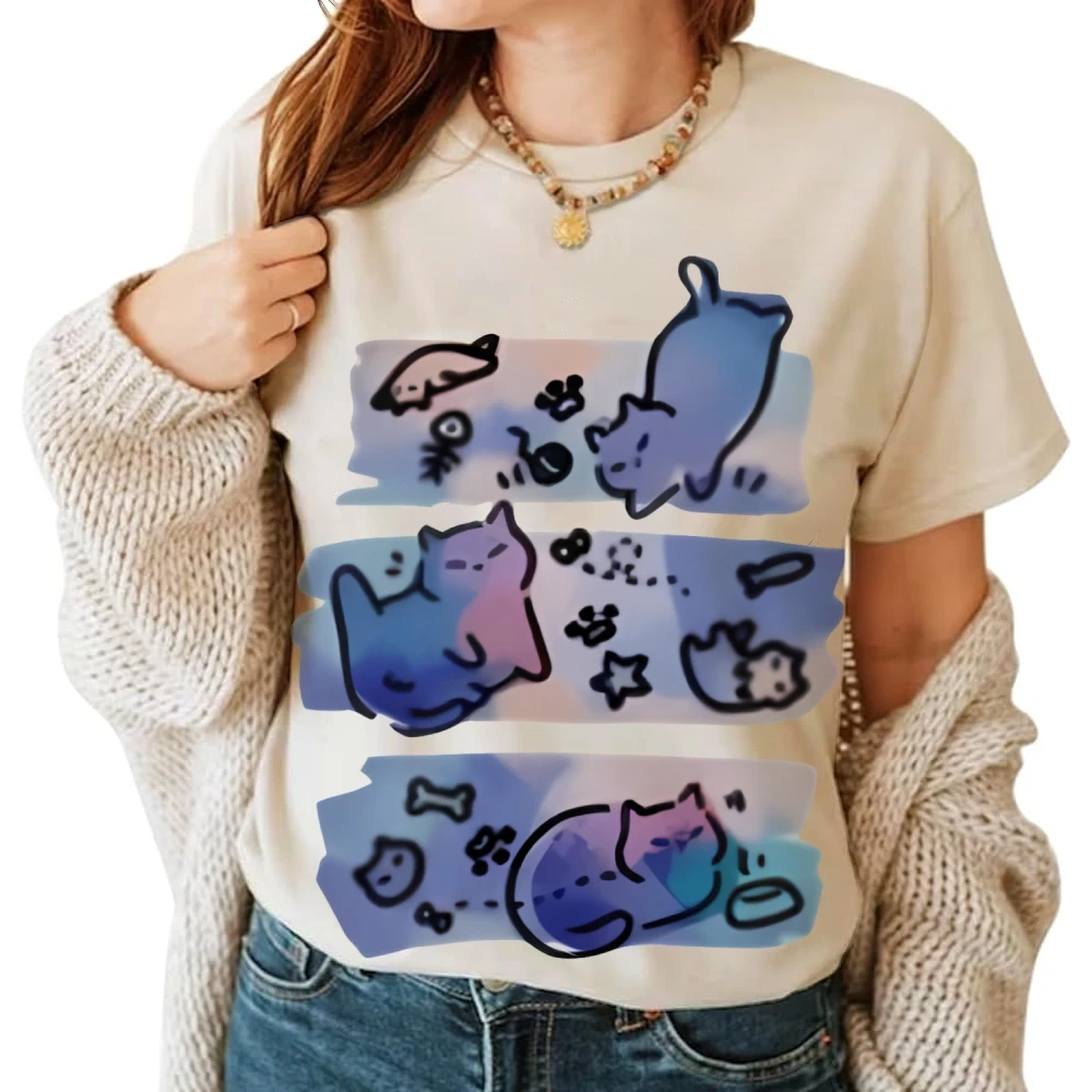 

Grunge Style Short-Sleeved T-Shirt for Women | Cute Hand-Painted Style | Gothic Casual | Lazy Street Style