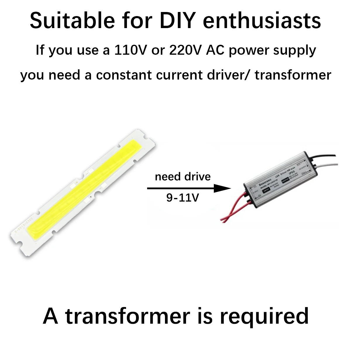 5PCS Manufactur DC 9-12V 300LM LED COB Module Light Hard Strip 95*15MM 3000K 6500K Bulb For DIY Lamp