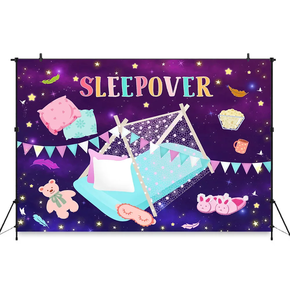 Sweet Girl Pajamas Sleep Party Photography Background Poster Pillow Toy Tent Decoration Backdrop Prop Adult Bachelor Photobooth