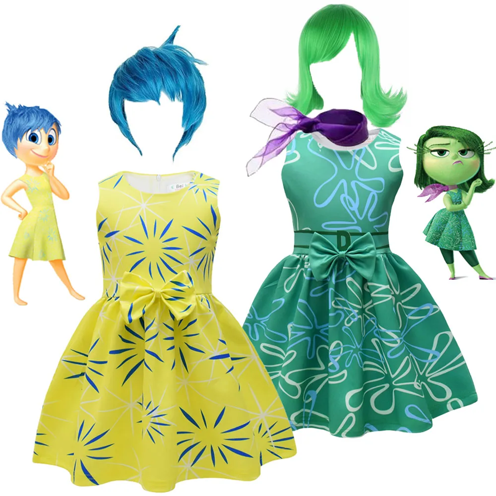 Neonata Inside Out Costume Cosplay Kids Joy disgusto Dress Halloween Christmas Clothing Charm Princess Carnival Outfits Vestido