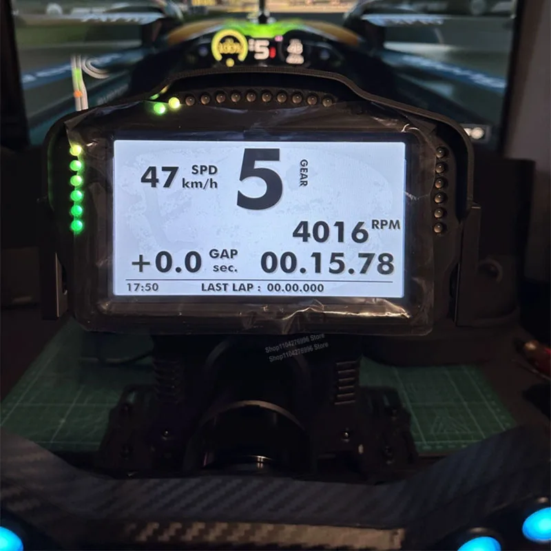 

Simulated Racing Game 7-inch Multi-Functional Dashboard Speed Screen For MOZA FANATEC Simagic Logitech G29