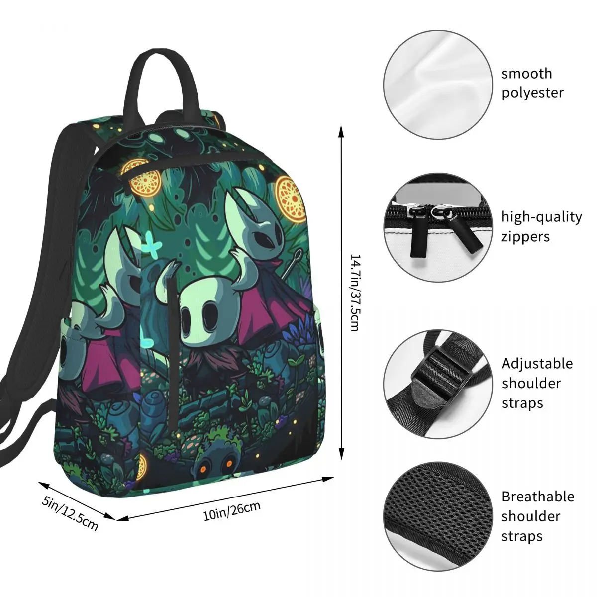 Hollow Knight 4 Backpack Student BookBag Boys Girls School Bag Laptop Shoulder Bags Men Women